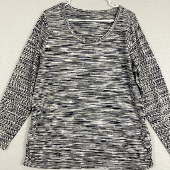 Talbots Gray Soft Stretch Side Ruched Pull-over Top 1X - Picture 1 of 11